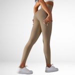 Colanți sport damă fără cusături talie înaltă Bej – FITINT 401 2025 11