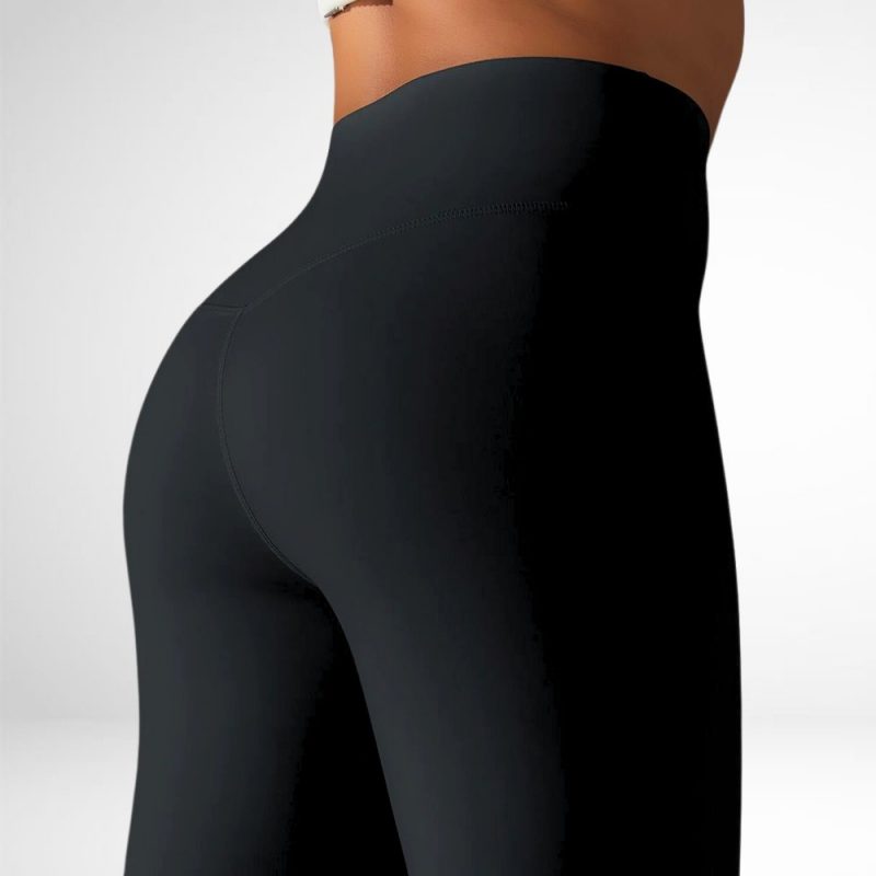 Colanți sport damă fără cusături talie înaltă Negru – FITINT 402 2025 2