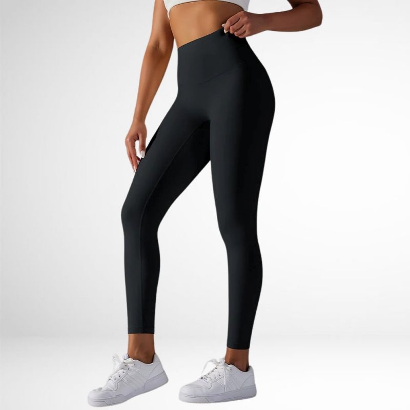 Colanți sport damă fără cusături talie înaltă Negru – FITINT 402 2025 6