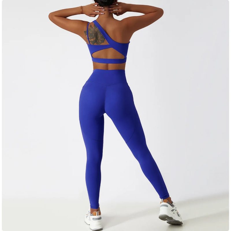 Colanți sport damă fără cusături Albastru – FITINT 446 2025 7