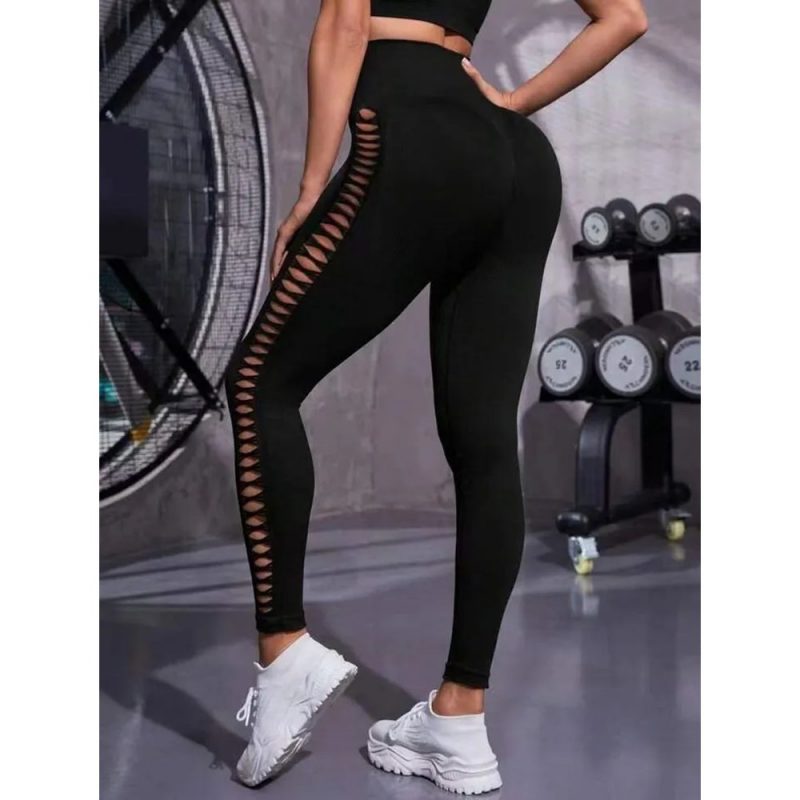 Colanți sport damă push-up talie înaltă Negru – FITINT 445 2025 7