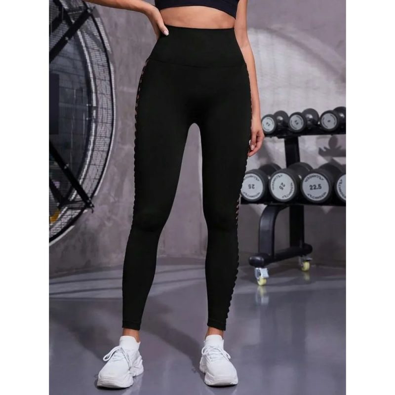 Colanți sport damă push-up talie înaltă Negru – FITINT 445 2025 5