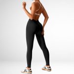 Colanți sport damă push-up talie în V Negru – FITINT 450 2025 13