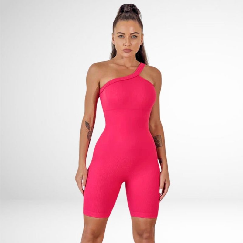 Salopetă fitness damă push-up Roz – FITINT 255 2025 1