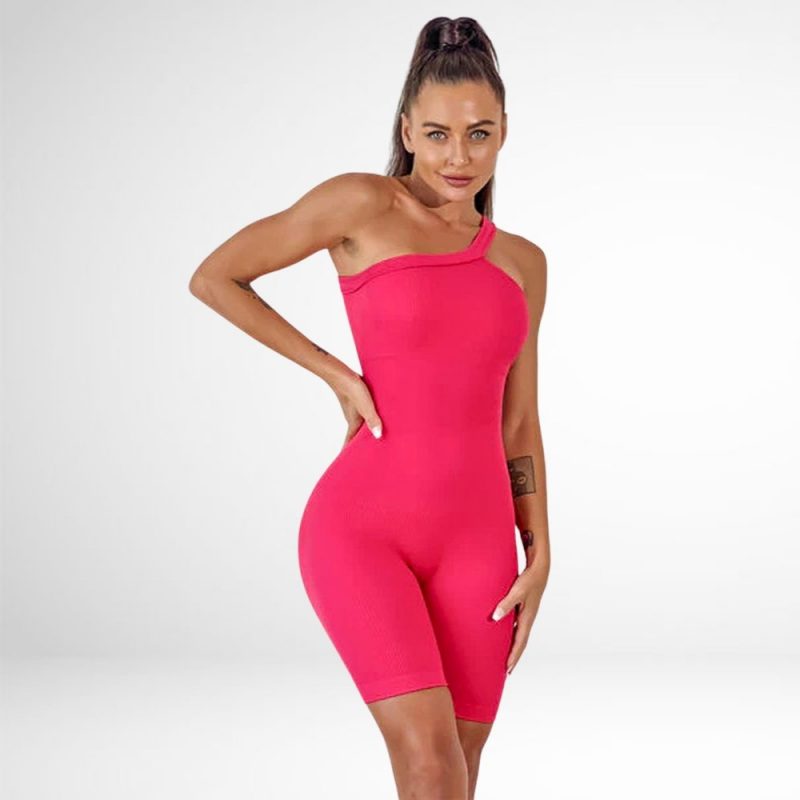 Salopetă fitness damă push-up Roz – FITINT 255 2025 3