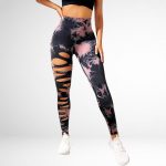 Colanti modelatori tie dye FITINT Adalee cu decupaje Negru/Roz 2024 7