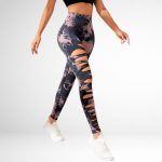 Colanti modelatori tie dye FITINT Adalee cu decupaje Negru/Roz 2024 15