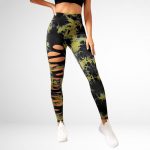 Colanti modelatori tie dye FITINT Adalee cu decupaje Negru/Verde 2024 7