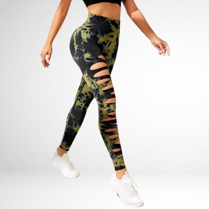 Colanți sport damă push-up talie înaltă Verde – FITINT 448 2025 5