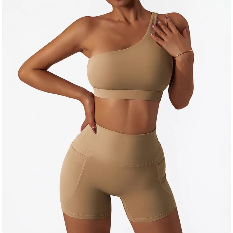 Bustieră sport damă push-up material elastic Maro – FITINT 077 2025 1