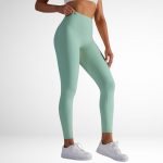 Colanți sport damă fără cusături talie înaltă Verde – FITINT 123 2025 7