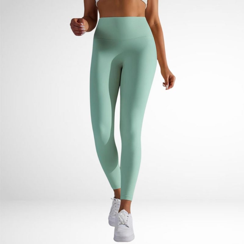 Colanți sport damă fără cusături talie înaltă Verde – FITINT 123 2025 6