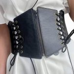Curea tip centura ajustabila, lata FITINT corset cu fermoar Negru 2025 11