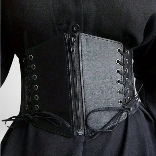 Curea tip centura ajustabila, lata FITINT corset cu fermoar Negru 2024 5