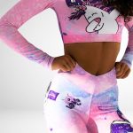 Set fitness 2 piese FITINT Cartoon Crop Top Roz 2024 15