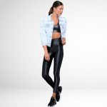 Set fitness lucios 2 piese FITINT Shiny cu push up Negru 2025 15