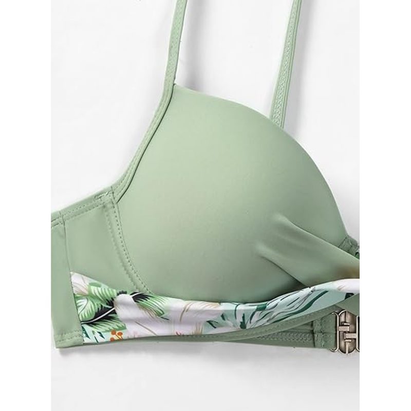 Costum de baie damă push-up talie înaltă Verde – FITINT 392 2025 7
