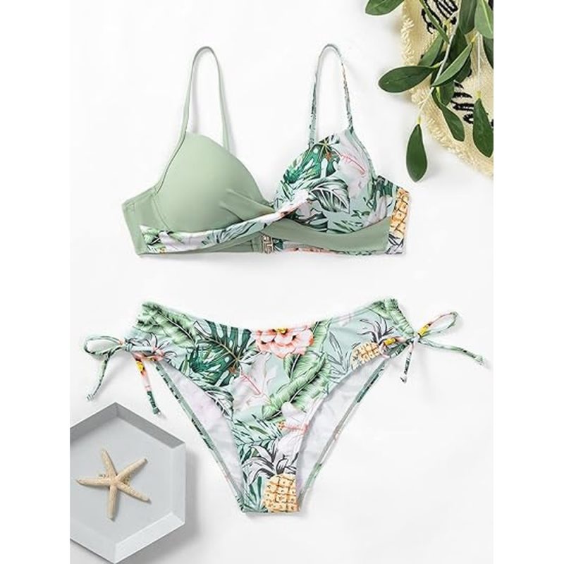 Costum de baie damă push-up talie înaltă Verde – FITINT 392 2025 5