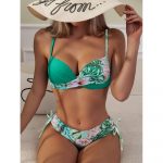 Costum de baie damă push-up talie înaltă Verde inchis – FITINT 391 2025 9