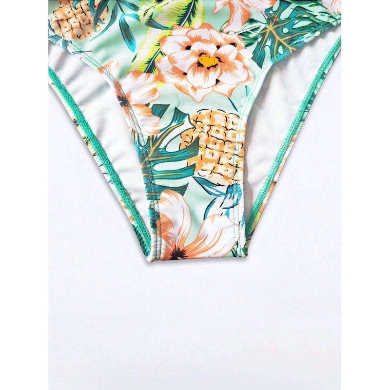 Costum de baie damă push-up talie înaltă Verde inchis – FITINT 391 2025 7