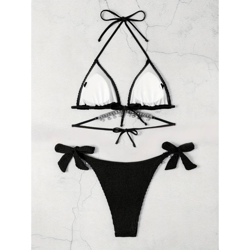 Costum de baie damă 2 piese Negru – FITINT 500 2025 3