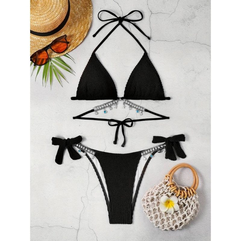 Costum de baie damă 2 piese Negru – FITINT 500 2025 5