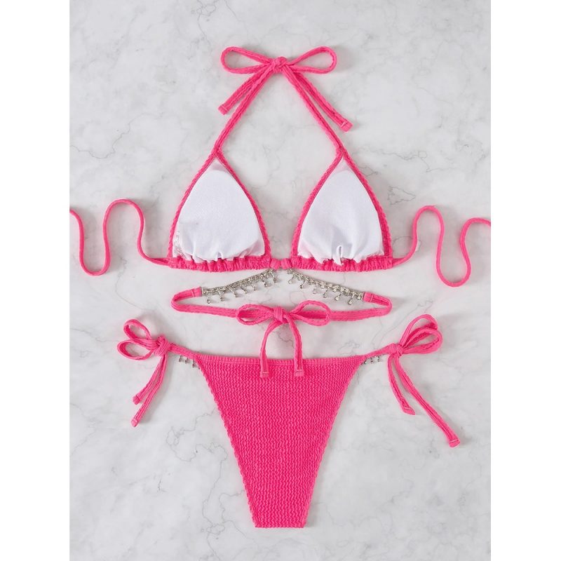 Costum de baie damă 2 piese Roz – FITINT 501 2025 5
