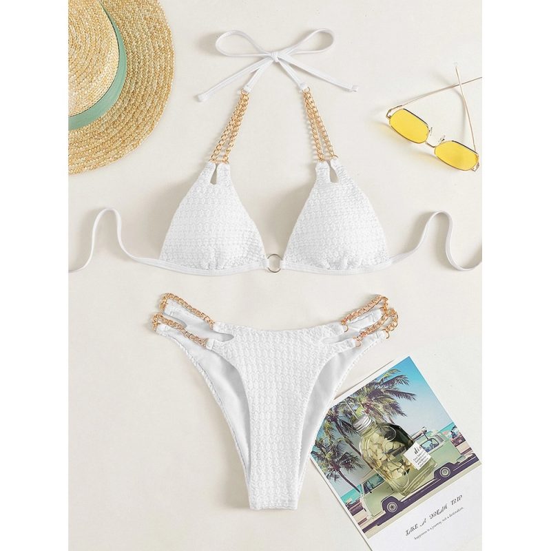 Costum de baie damă 2 piese Alb – FITINT 494 2025 5