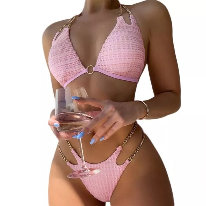Costum de baie damă 2 piese Roz – FITINT 492 2025 7