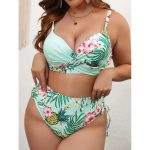 Costum de baie damă push-up talie înaltă 2 piese Verde – FITINT 122 2025 25