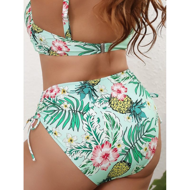 Costum de baie damă push-up talie înaltă 2 piese Verde – FITINT 122 2025 12