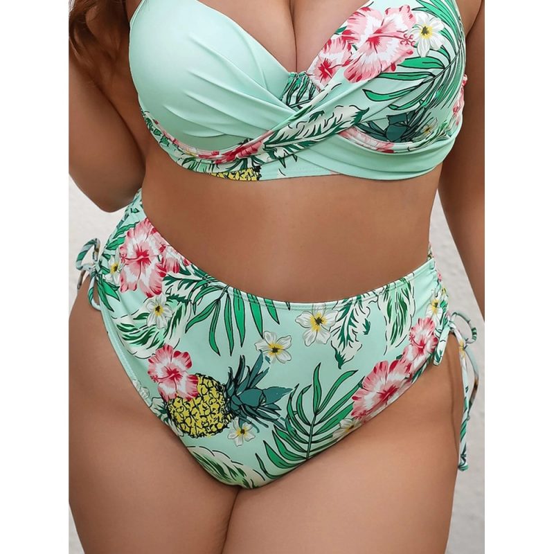 Costum de baie damă push-up talie înaltă 2 piese Verde – FITINT 122 2025 3