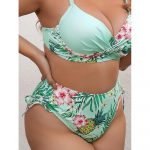 Costum de baie damă push-up talie înaltă 2 piese Verde – FITINT 122 2025 19