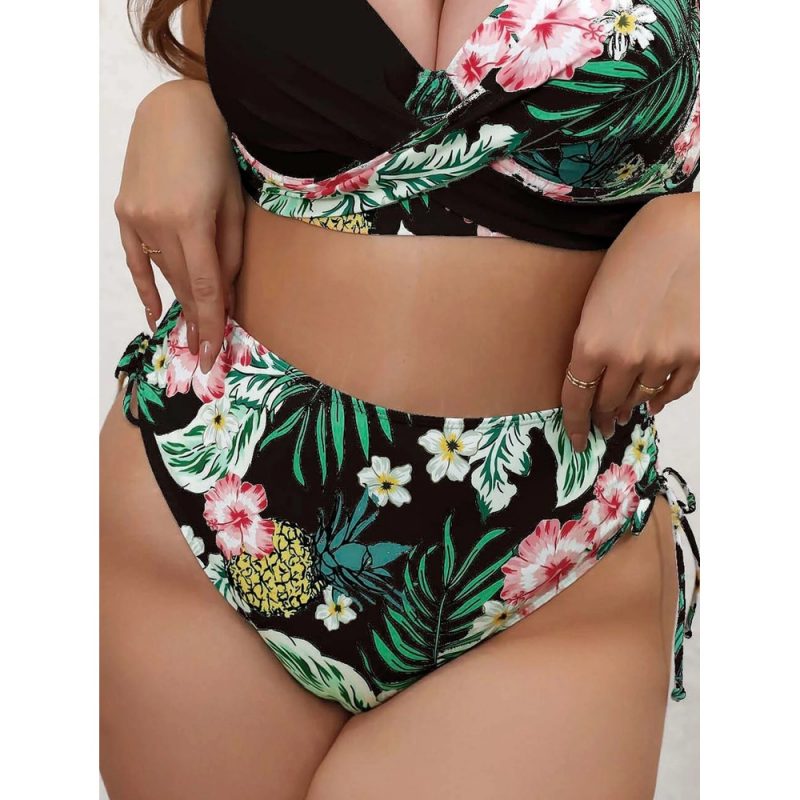 Costum de baie damă push-up talie înaltă 2 piese Negru – FITINT 141 2025 8