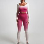 Compleu set fitness damă push-up talie înaltă Roz – FITINT 478 2025 25