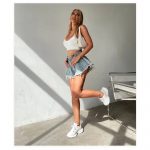 Blugi scurti evazati cu franjuri dama FITINT 480 2025 13