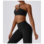 Bustieră sport damă material elastic Negru – FITINT 463 2025 7