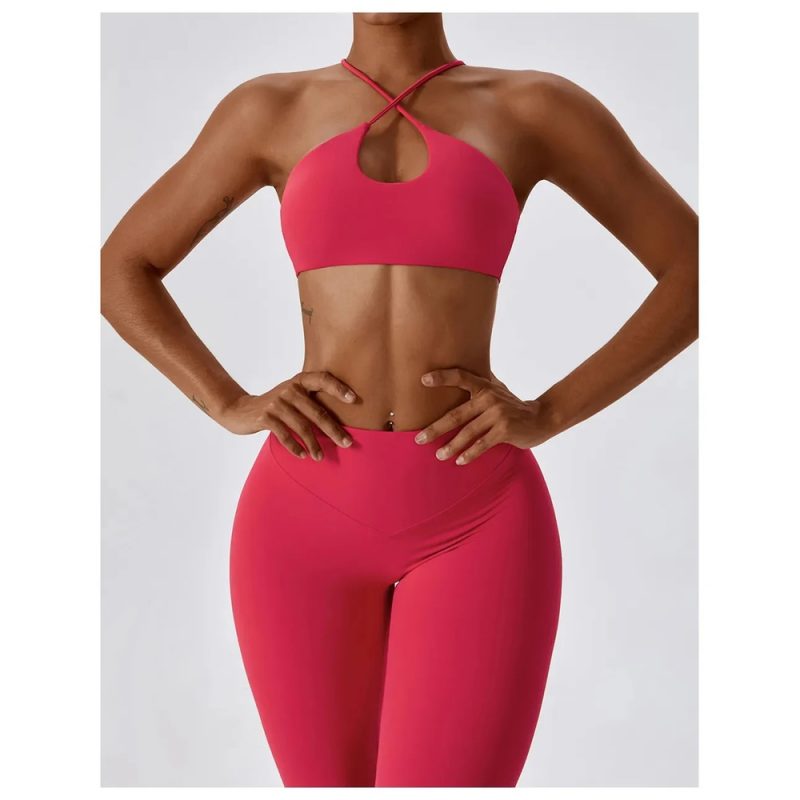 Bustieră sport damă material elastic Roz – FITINT 462 2025 2