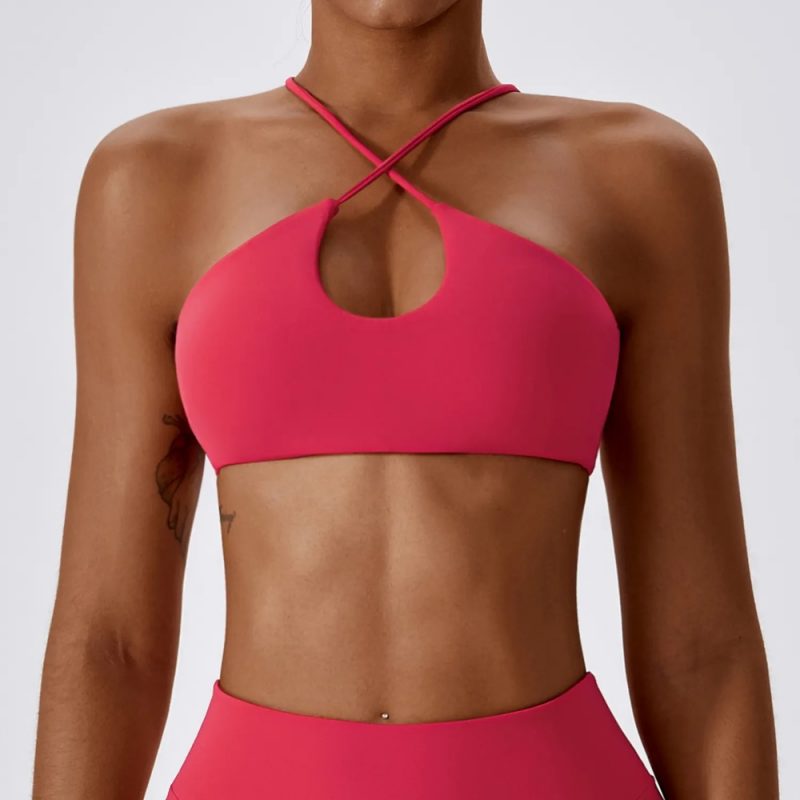 Bustieră sport damă material elastic Roz – FITINT 462 2025 4