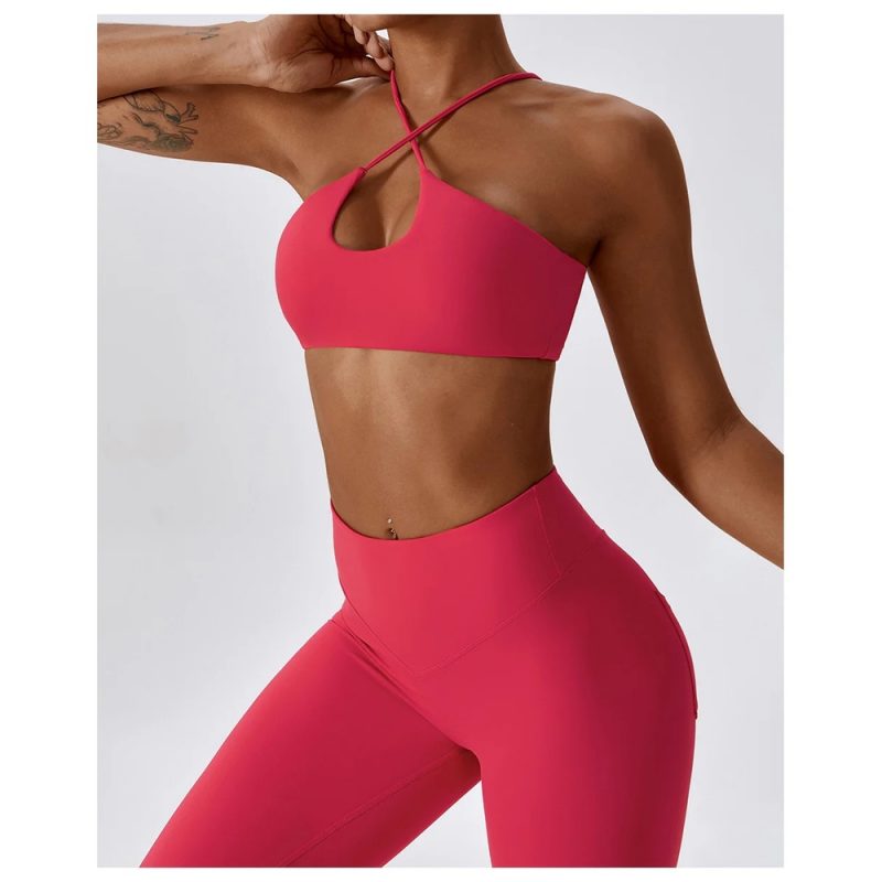 Bustieră sport damă material elastic Roz – FITINT 462 2025 5