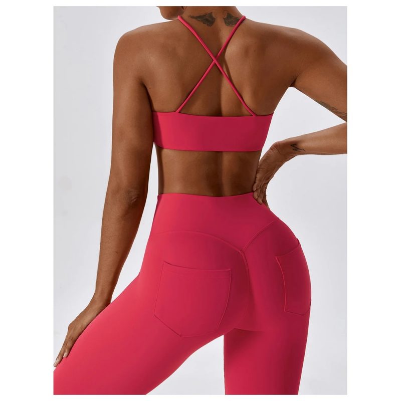 Bustieră sport damă material elastic Roz – FITINT 462 2025 6