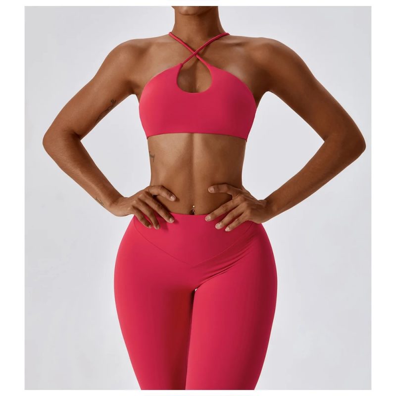 Bustieră sport damă material elastic Roz – FITINT 462 2025 7