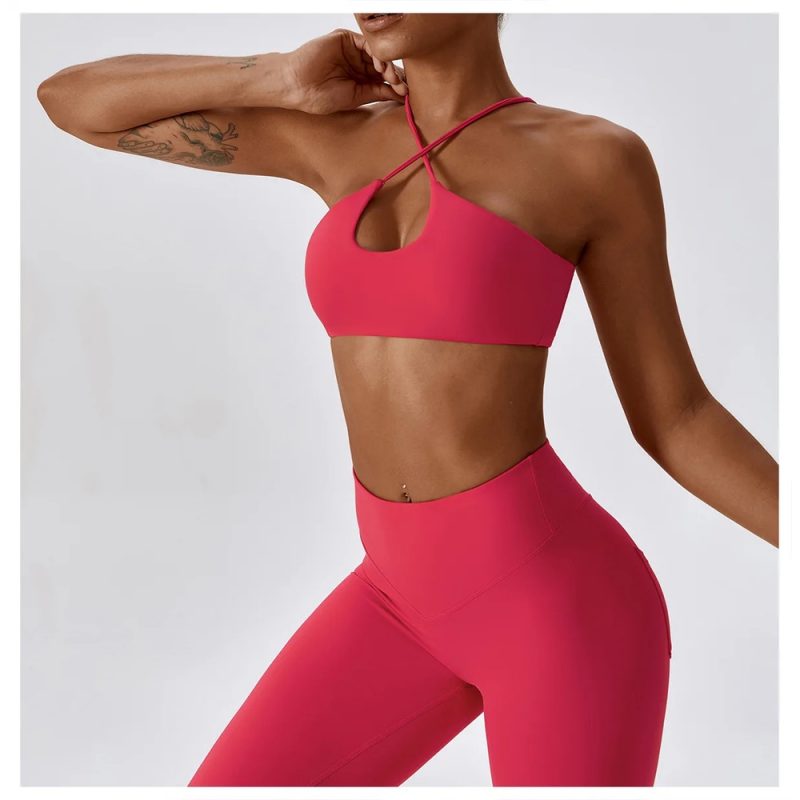 Bustieră sport damă material elastic Roz – FITINT 462 2025 8