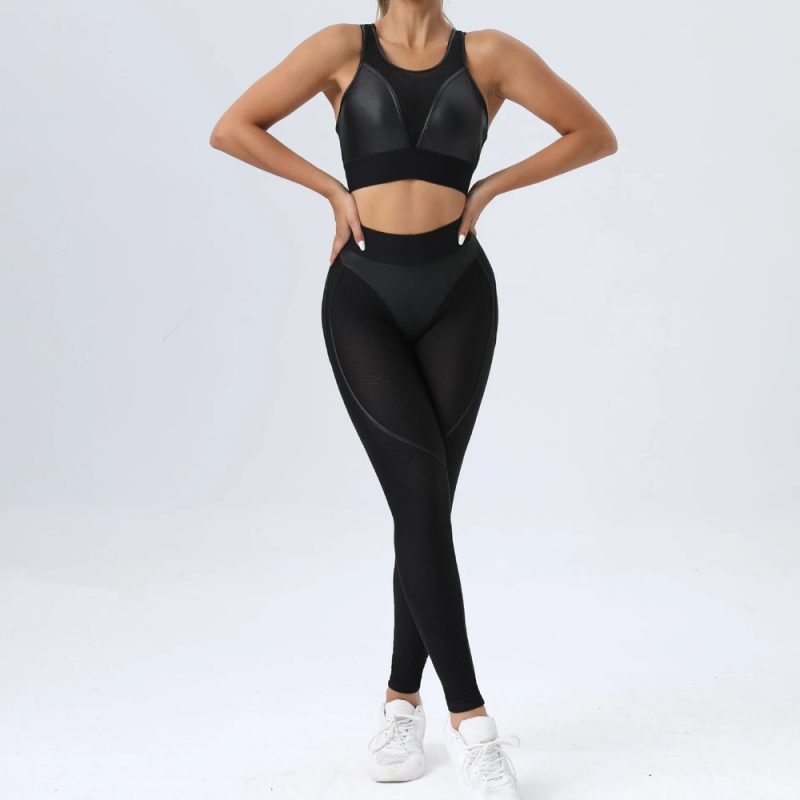 Bustieră sport damă material elastic Negru – FITINT 476 2025 4