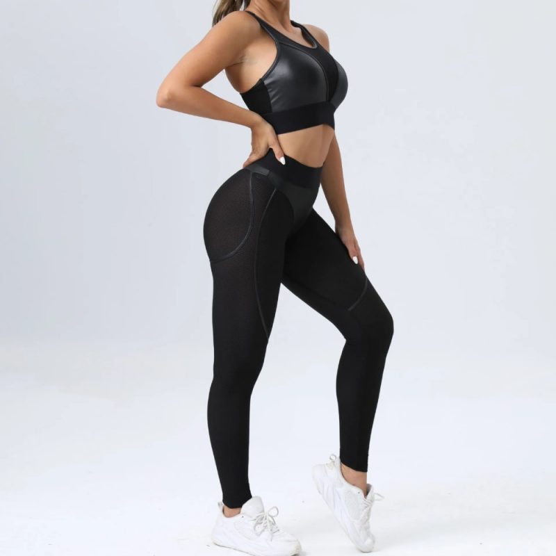 Colanți sport damă talie înaltă Negru – FITINT 471 2025 5