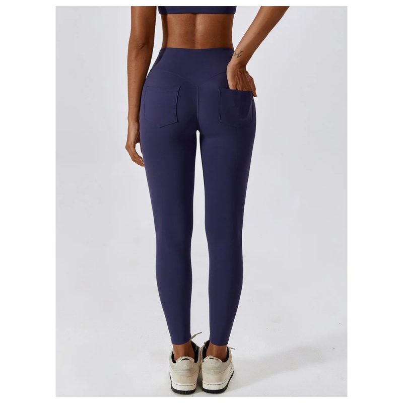 Colanți sport damă talie înaltă Albastru – FITINT 464 2025 2