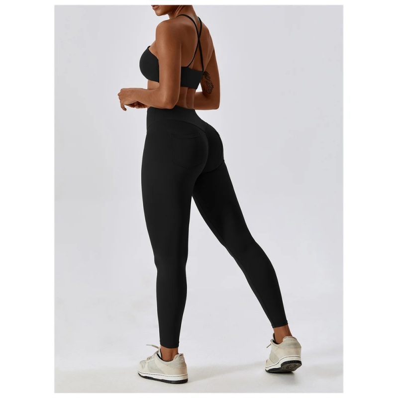 Colanți sport damă talie înaltă Negru – FITINT 466 2025 5