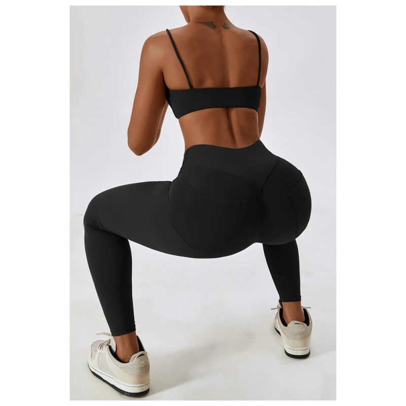 Colanți sport damă talie înaltă Negru – FITINT 466 2025 3