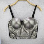 Corset cu push up din piele eco Sutien Argintiu FITINT 472 2025 7