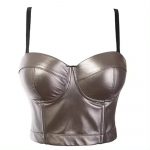 Corset cu push up din piele eco Sutien Argintiu FITINT 472 2025 5